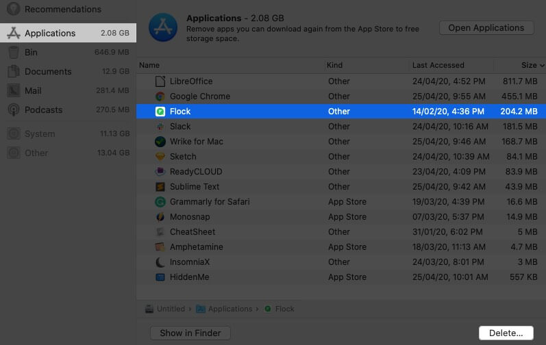 Delete unwanted apps from macbook pro